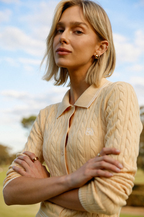 MERION KNIT DRESS - BUTTER YELLOW