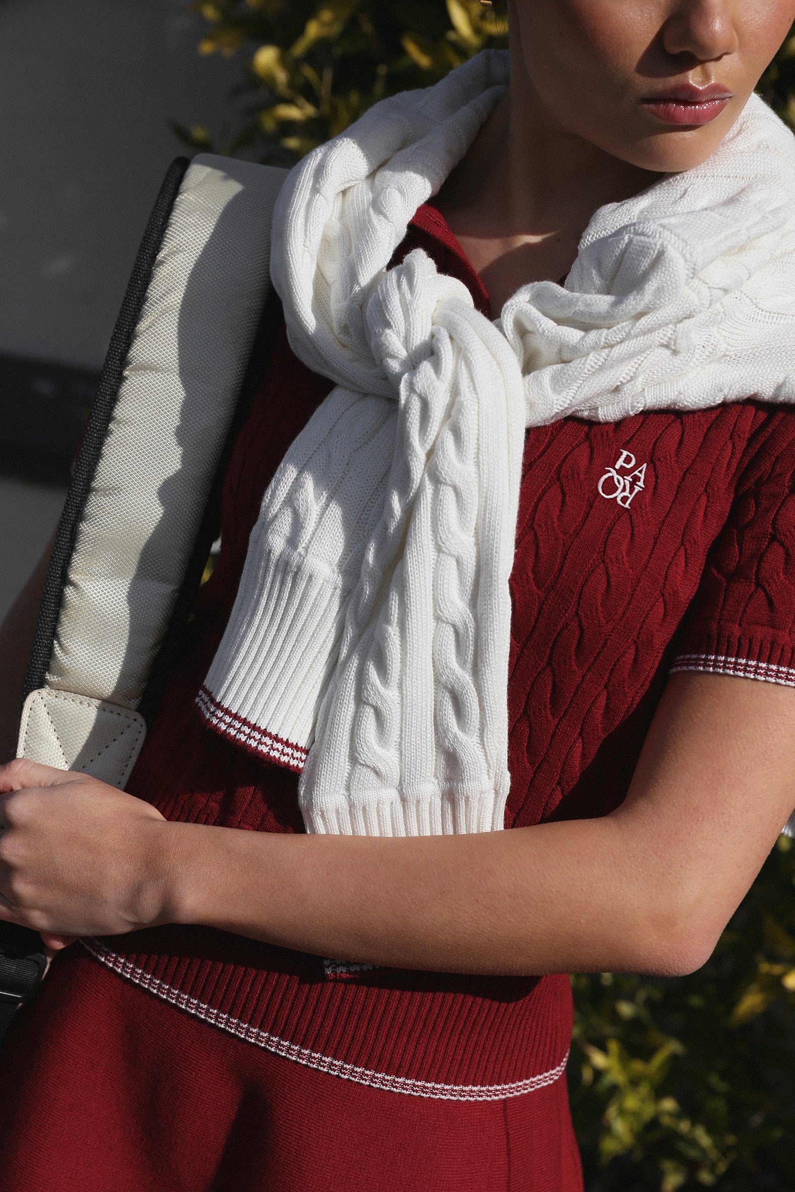 PORTRUSH KNIT POLO - CHESTNUT RED