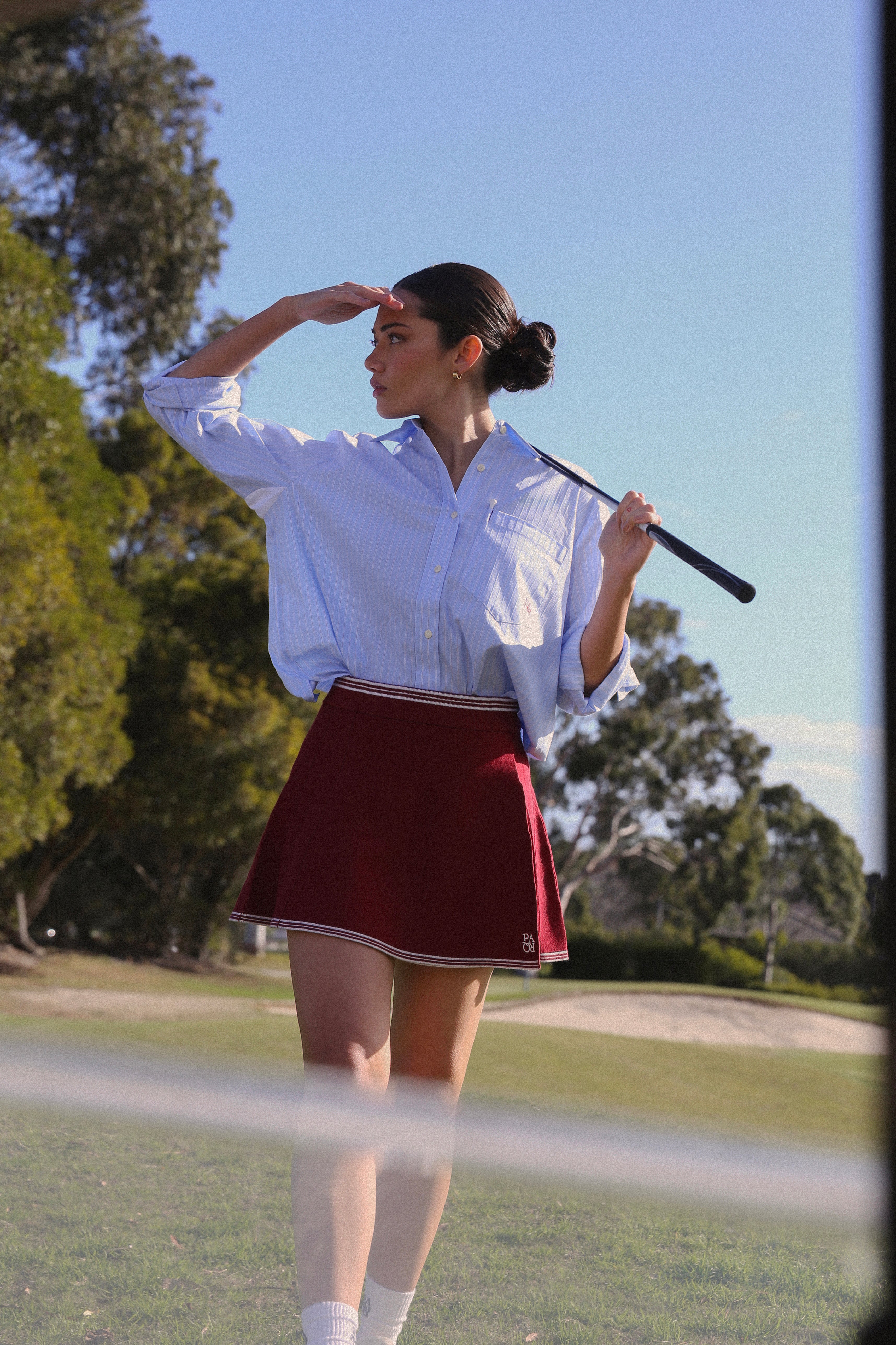 PINEHURST KNIT SKIRT - CHESTNUT RED
