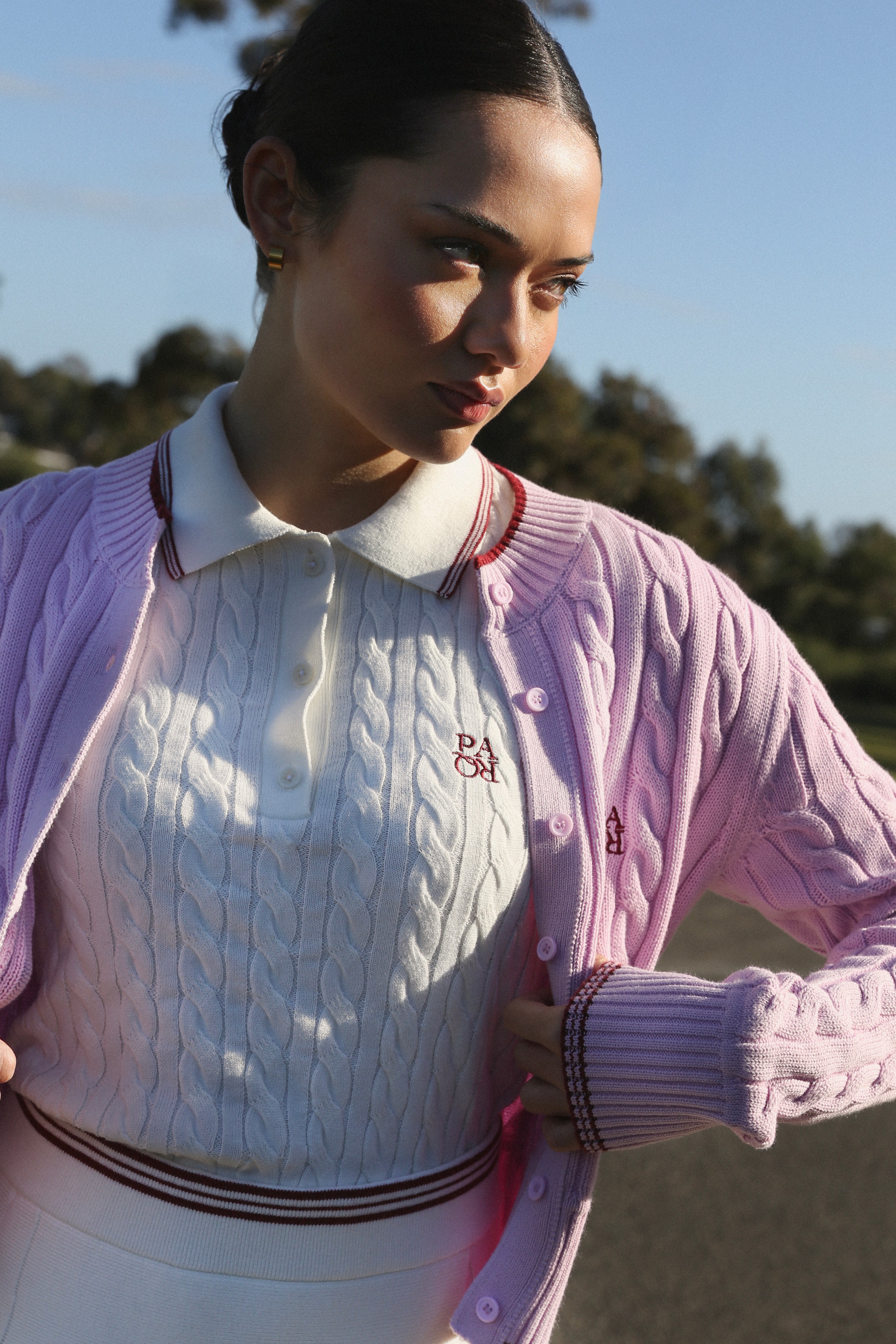 RIVIERA KNIT CARIDGAN - PEA PINK