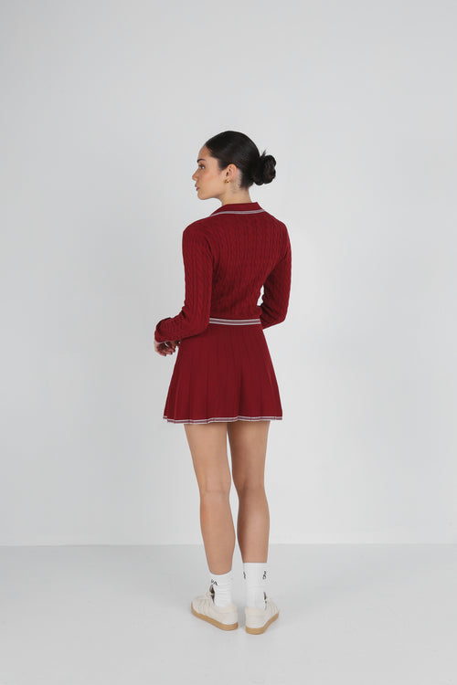 MERION KNIT DRESS - CHESTNUT RED