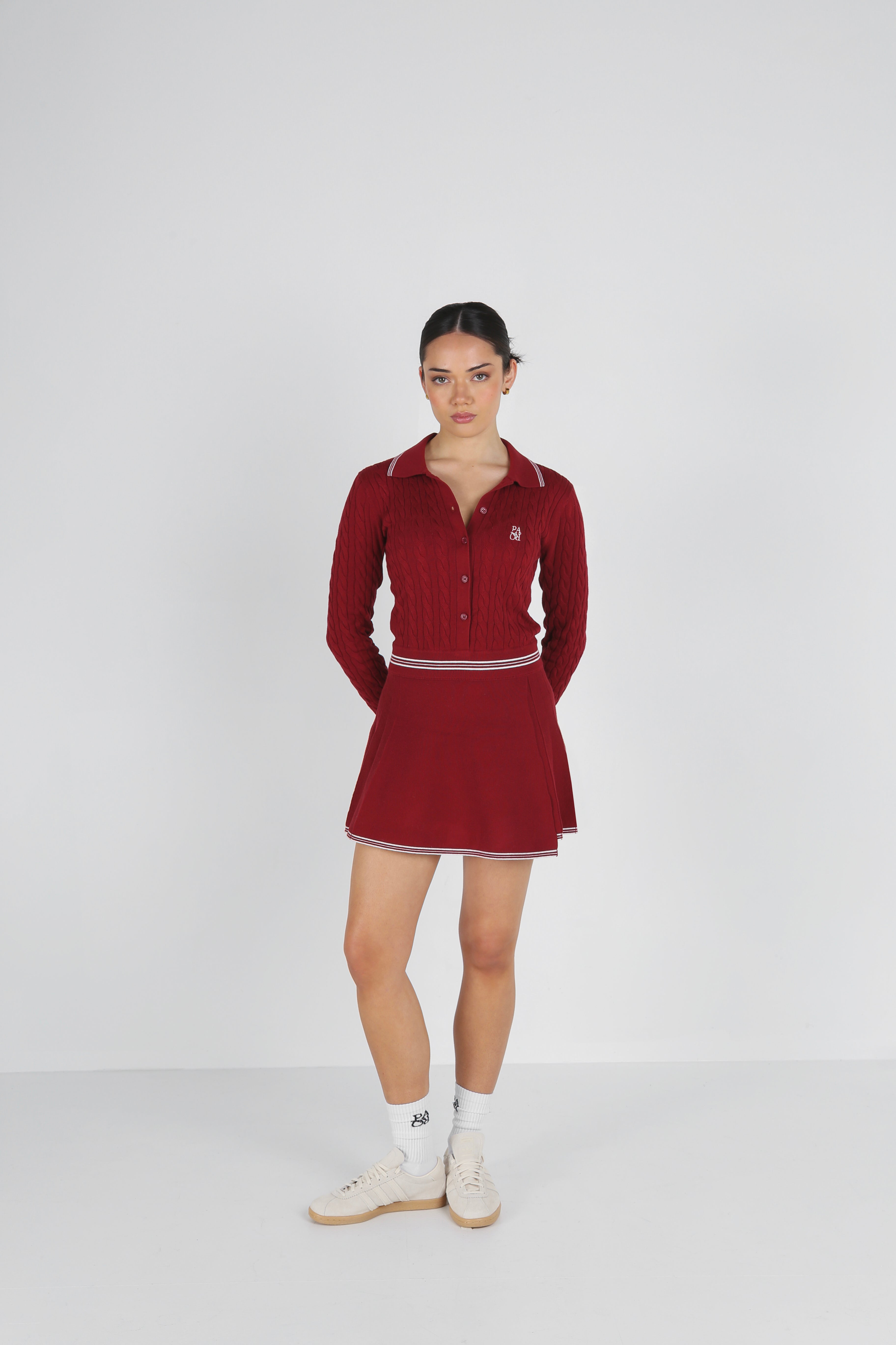 PREORDER : MERION KNIT DRESS - CHESTNUT RED