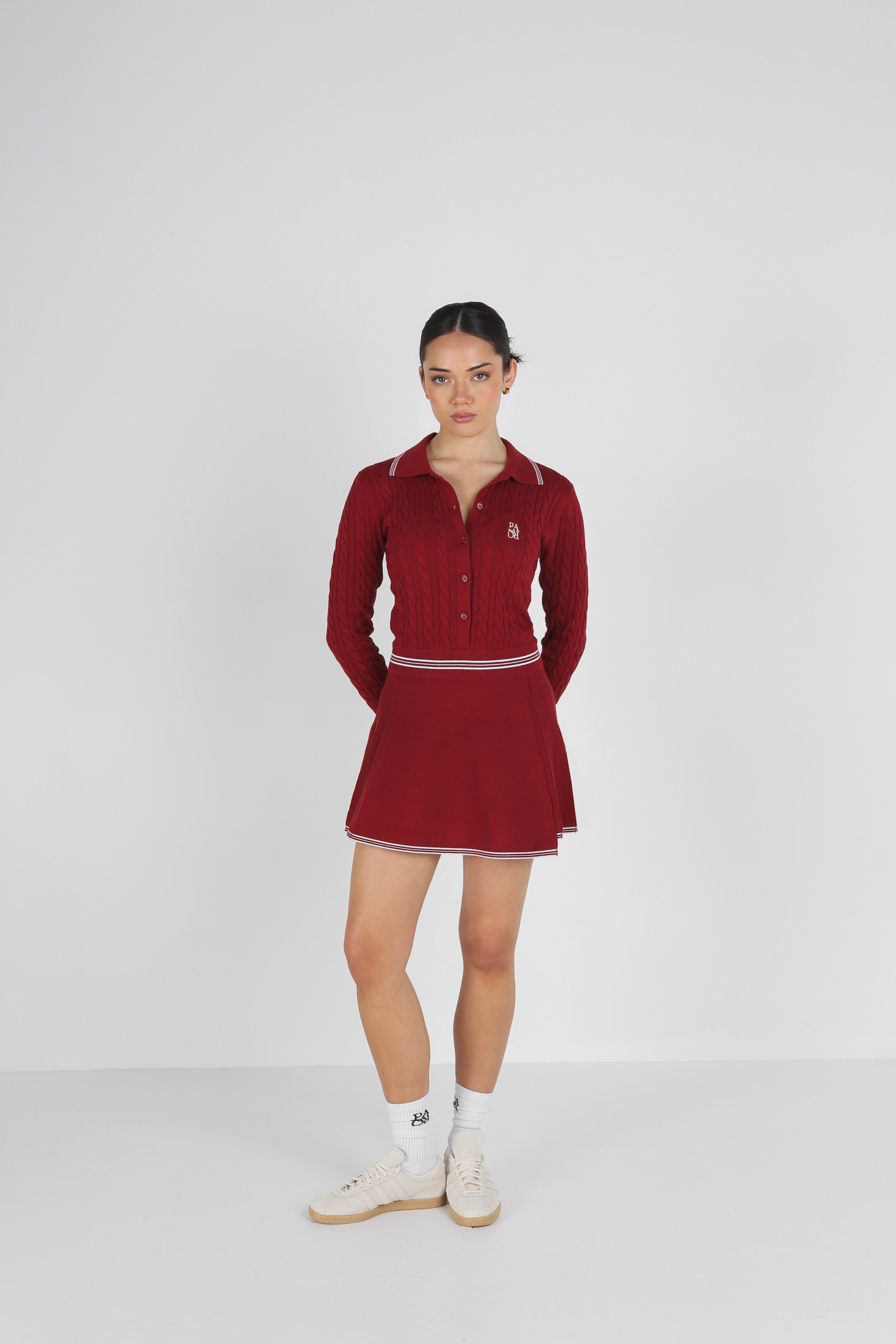 PREORDER : MERION KNIT DRESS - CHESTNUT RED