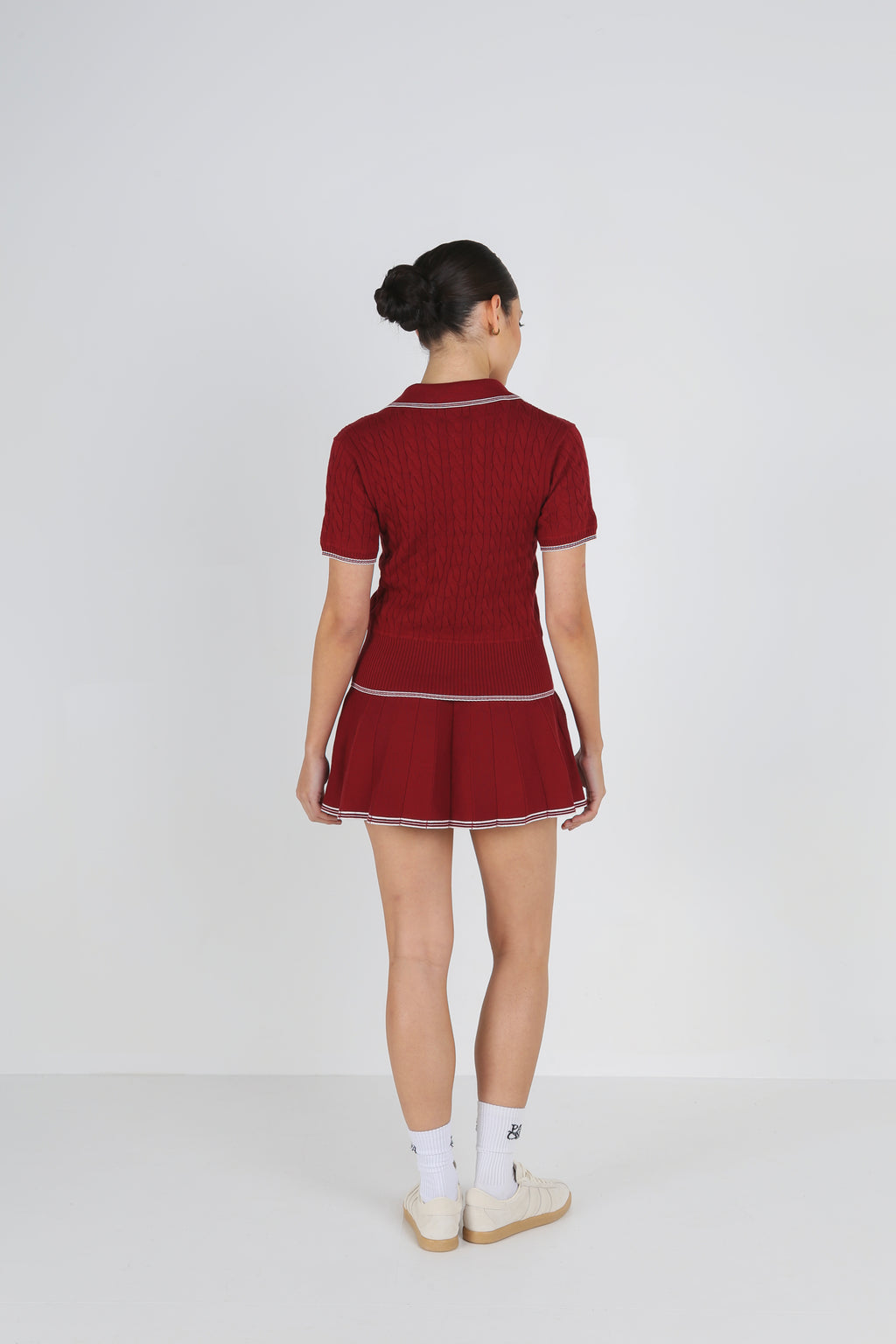 PORTRUSH KNIT POLO - CHESTNUT RED