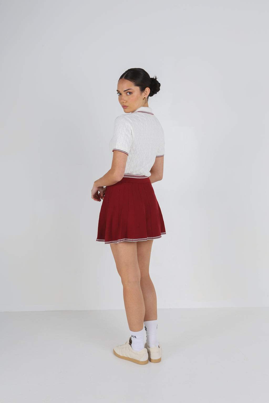 PINEHURST KNIT SKIRT - CHESTNUT RED