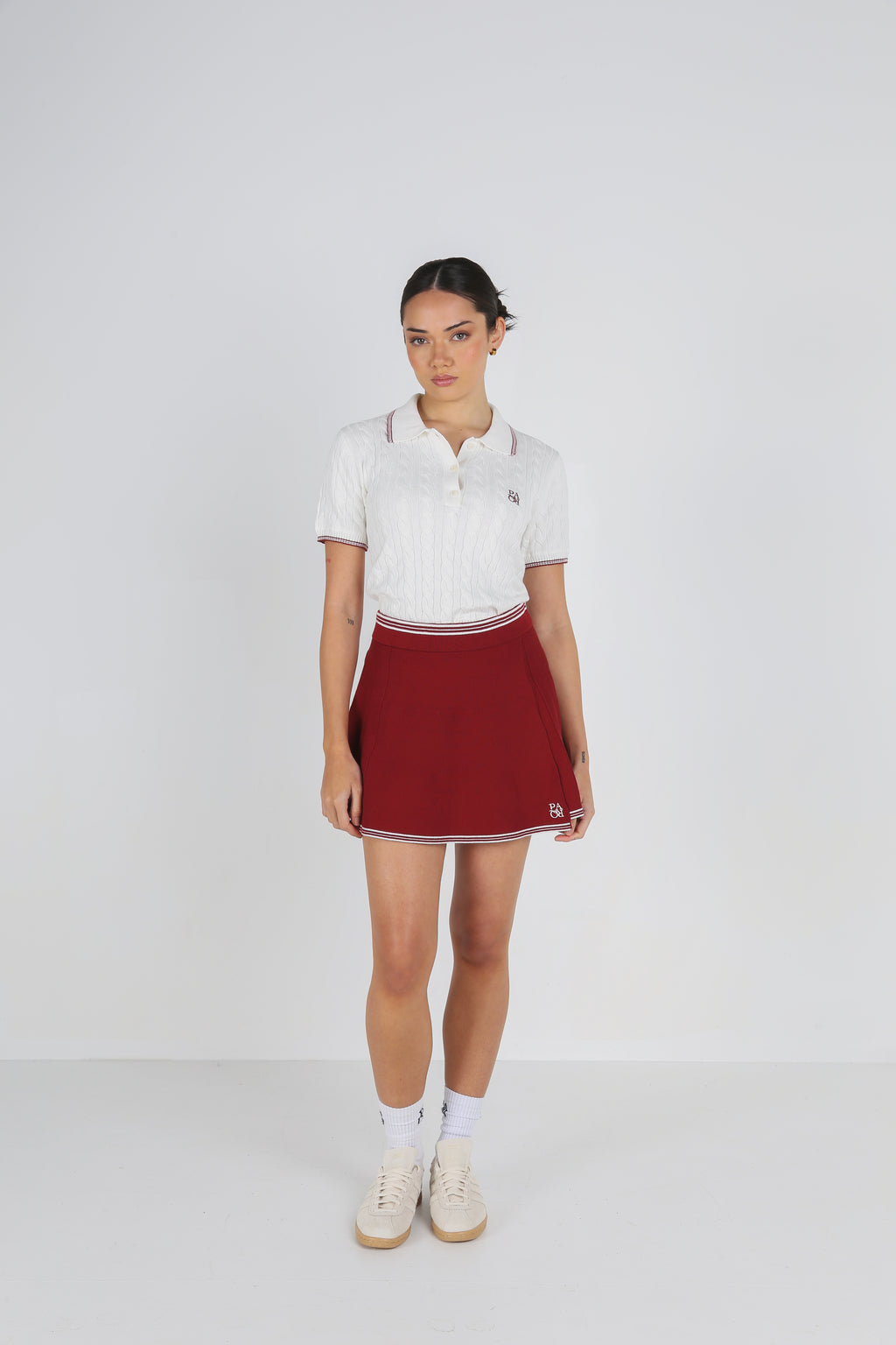 PINEHURST KNIT SKIRT - CHESTNUT RED