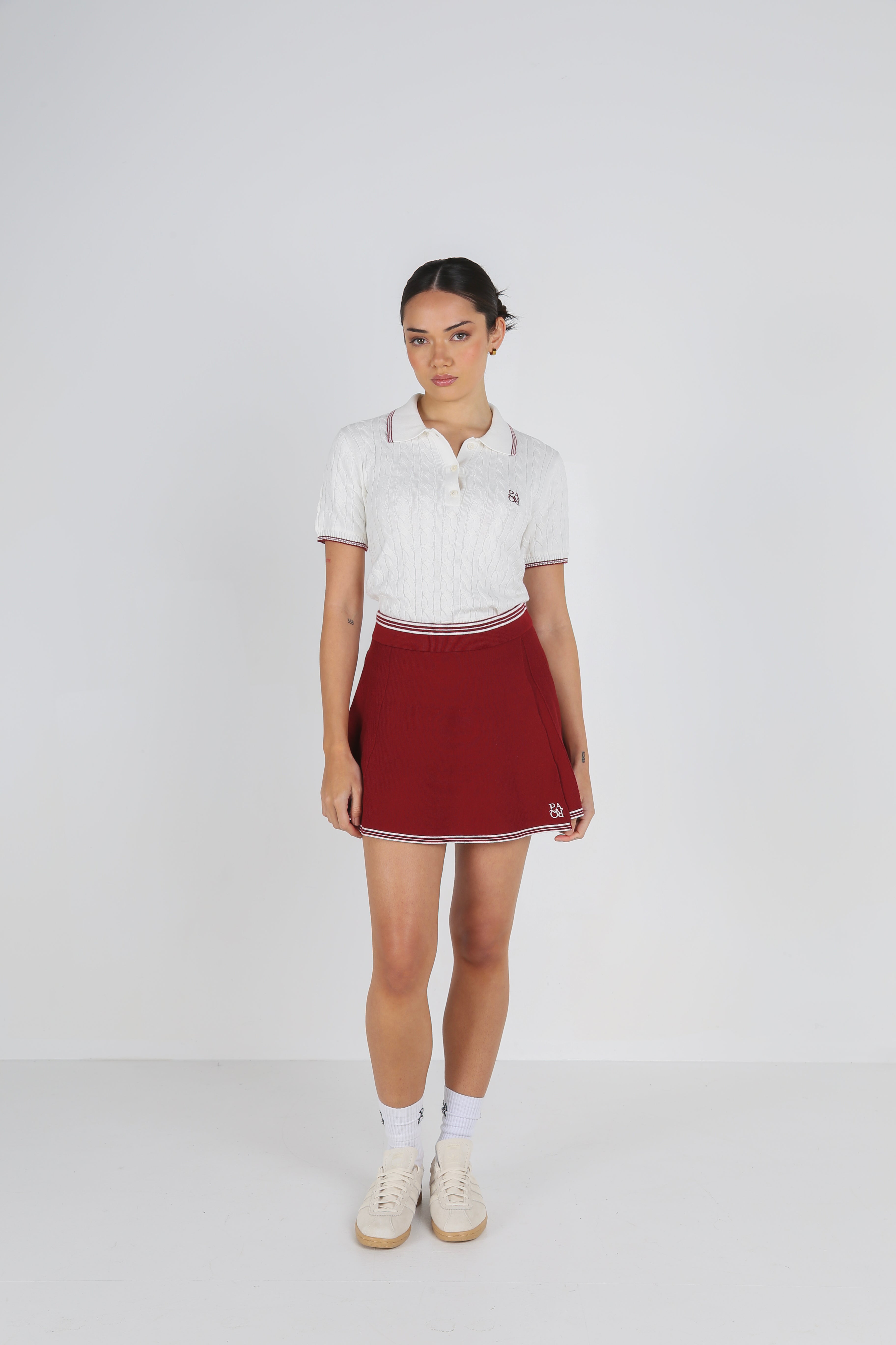 PINEHURST KNIT SKIRT - CHESTNUT RED