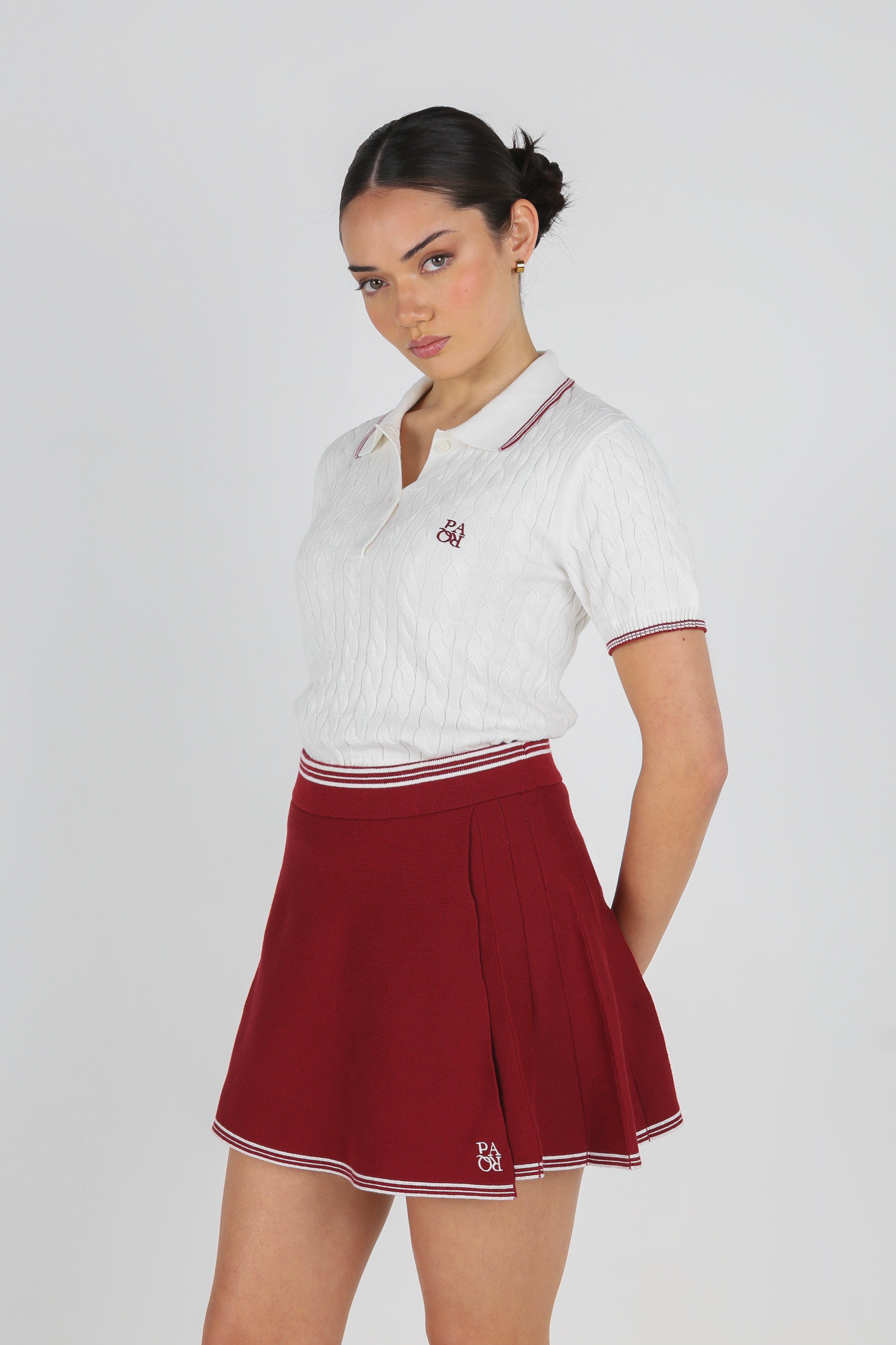 PINEHURST KNIT SKIRT - CHESTNUT RED