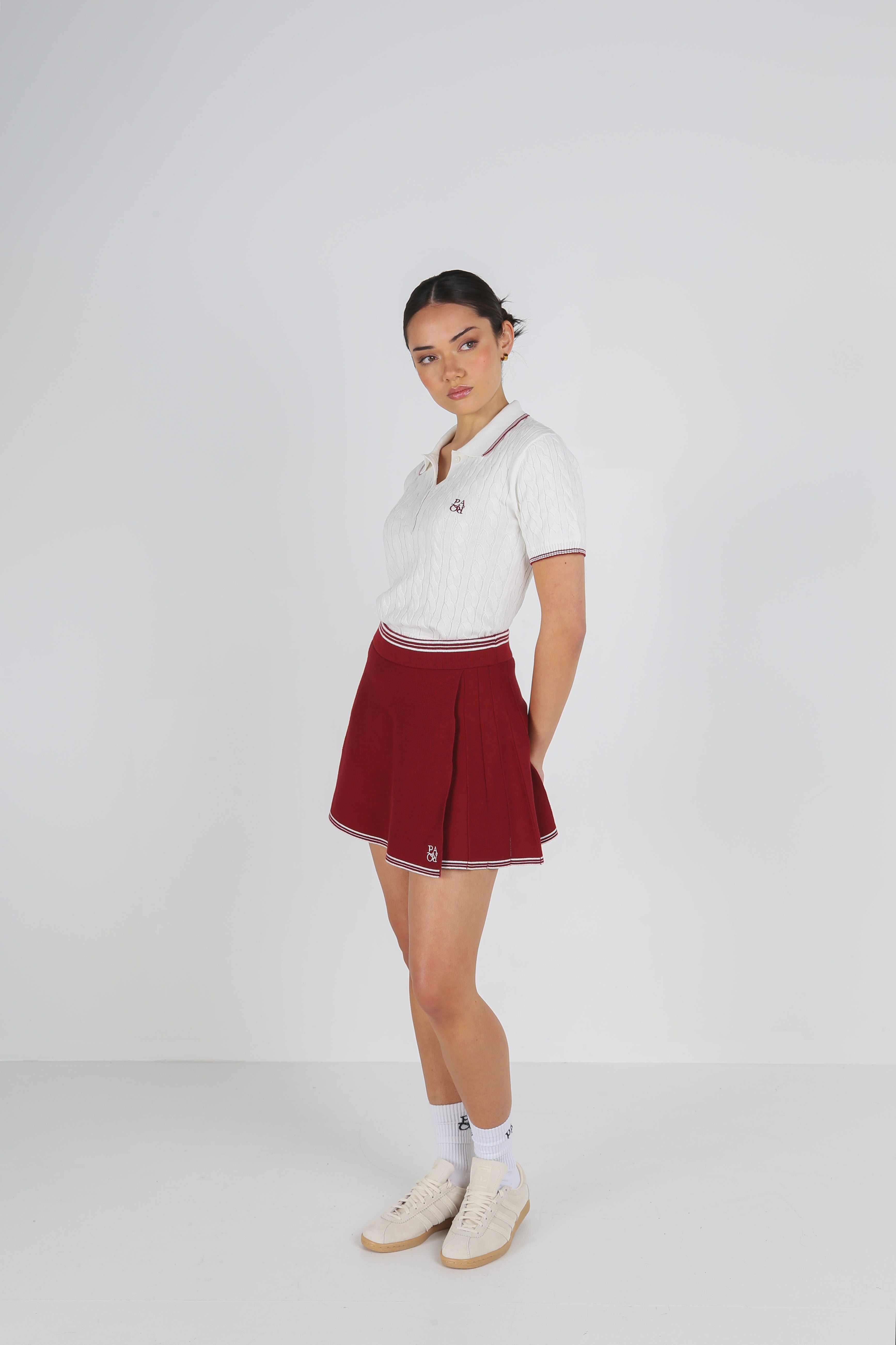 PINEHURST KNIT SKIRT - CHESTNUT RED