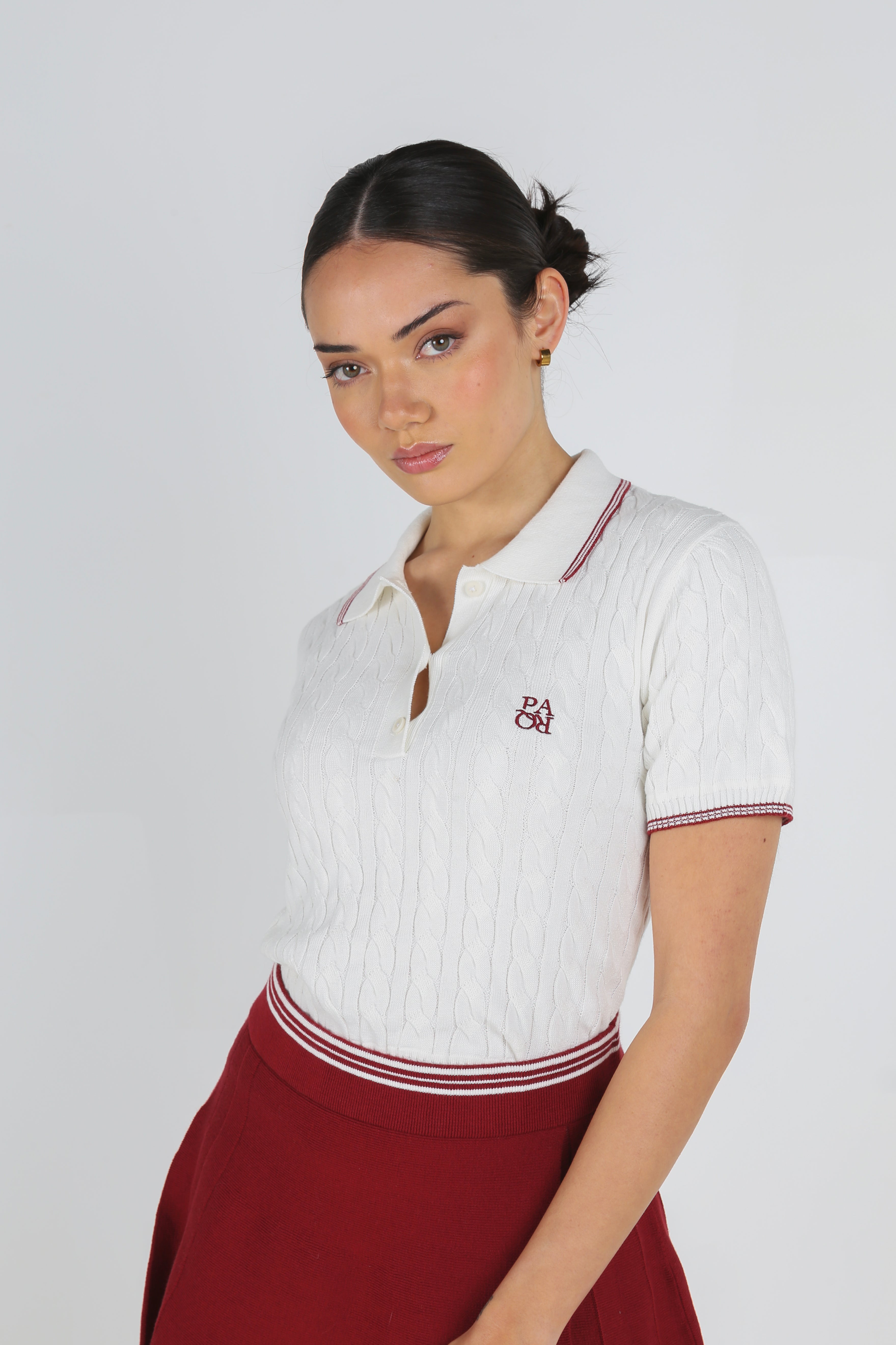 PINEHURST KNIT SKIRT - CHESTNUT RED