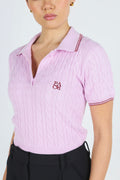 PORTRUSH KNIT POLO - PEA PINK
