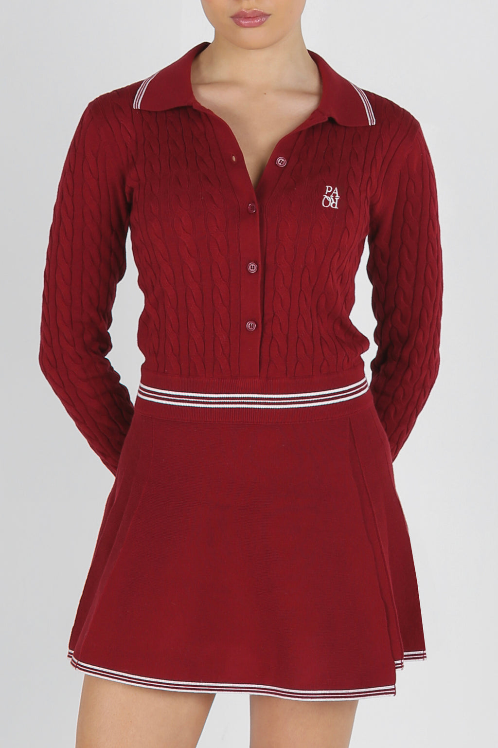 MERION KNIT DRESS - CHESTNUT RED