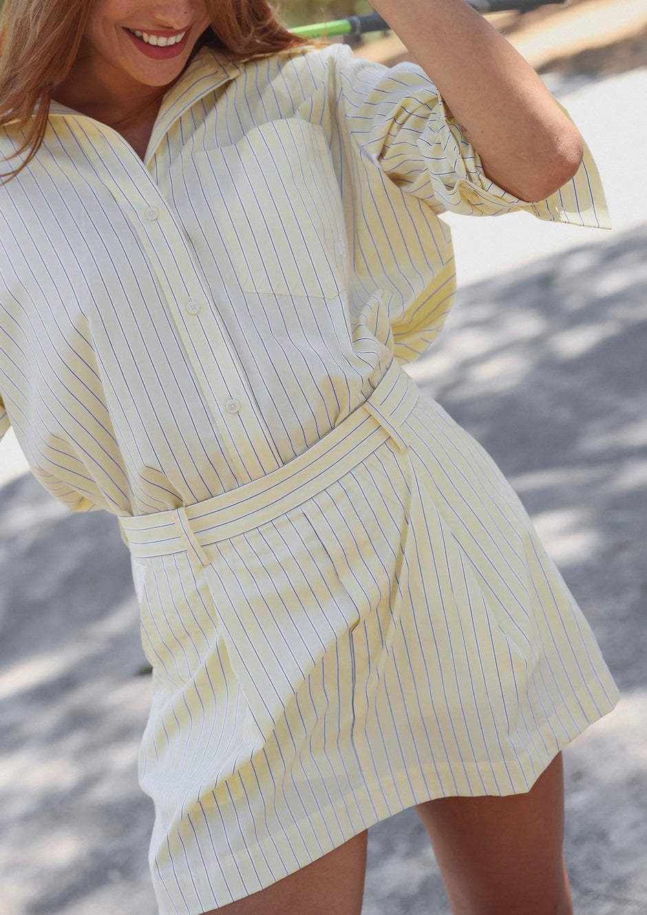 SWINLEY SKORT - BUTTER YELLOW STRIPE
