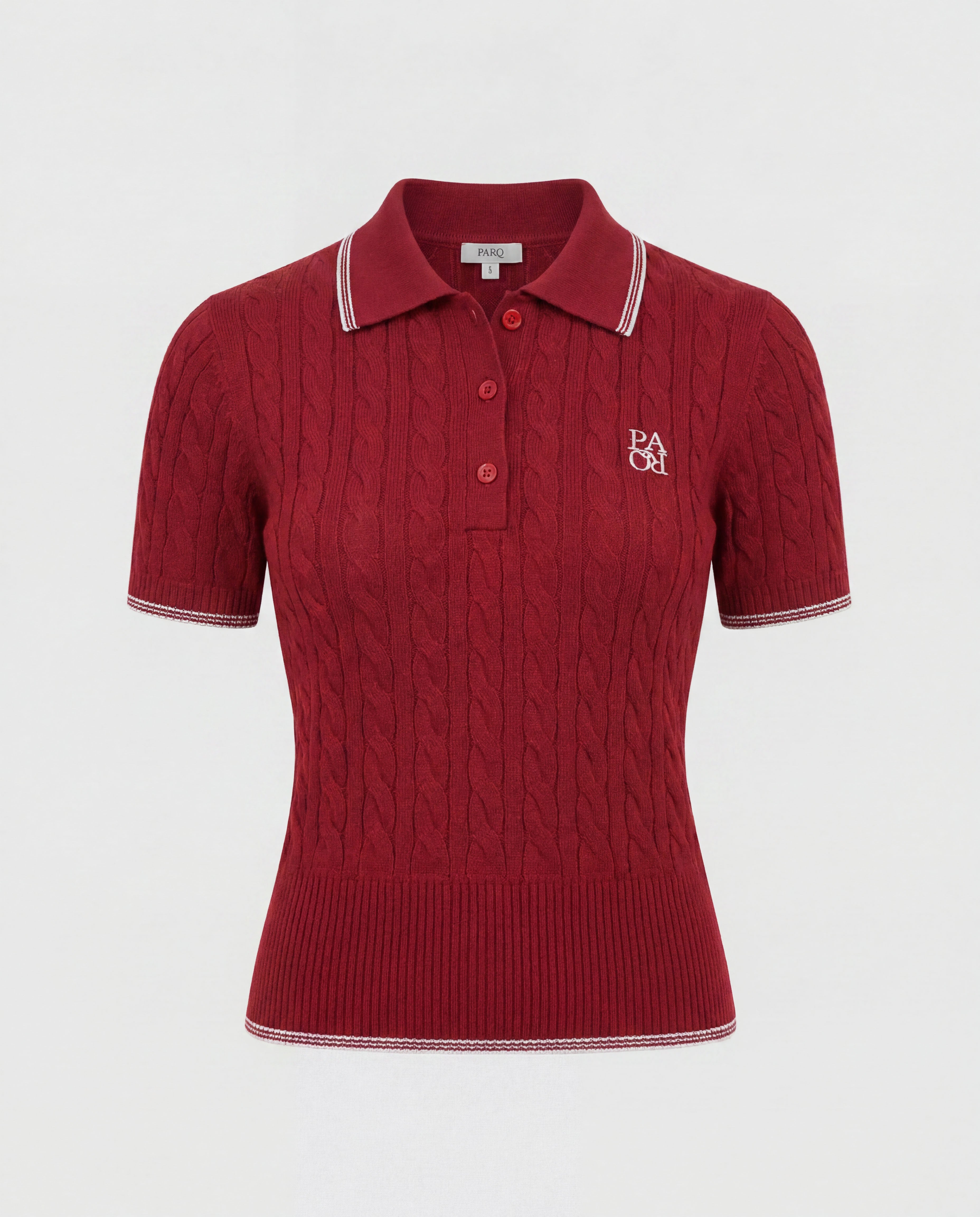 PORTRUSH KNIT POLO - CHESTNUT RED