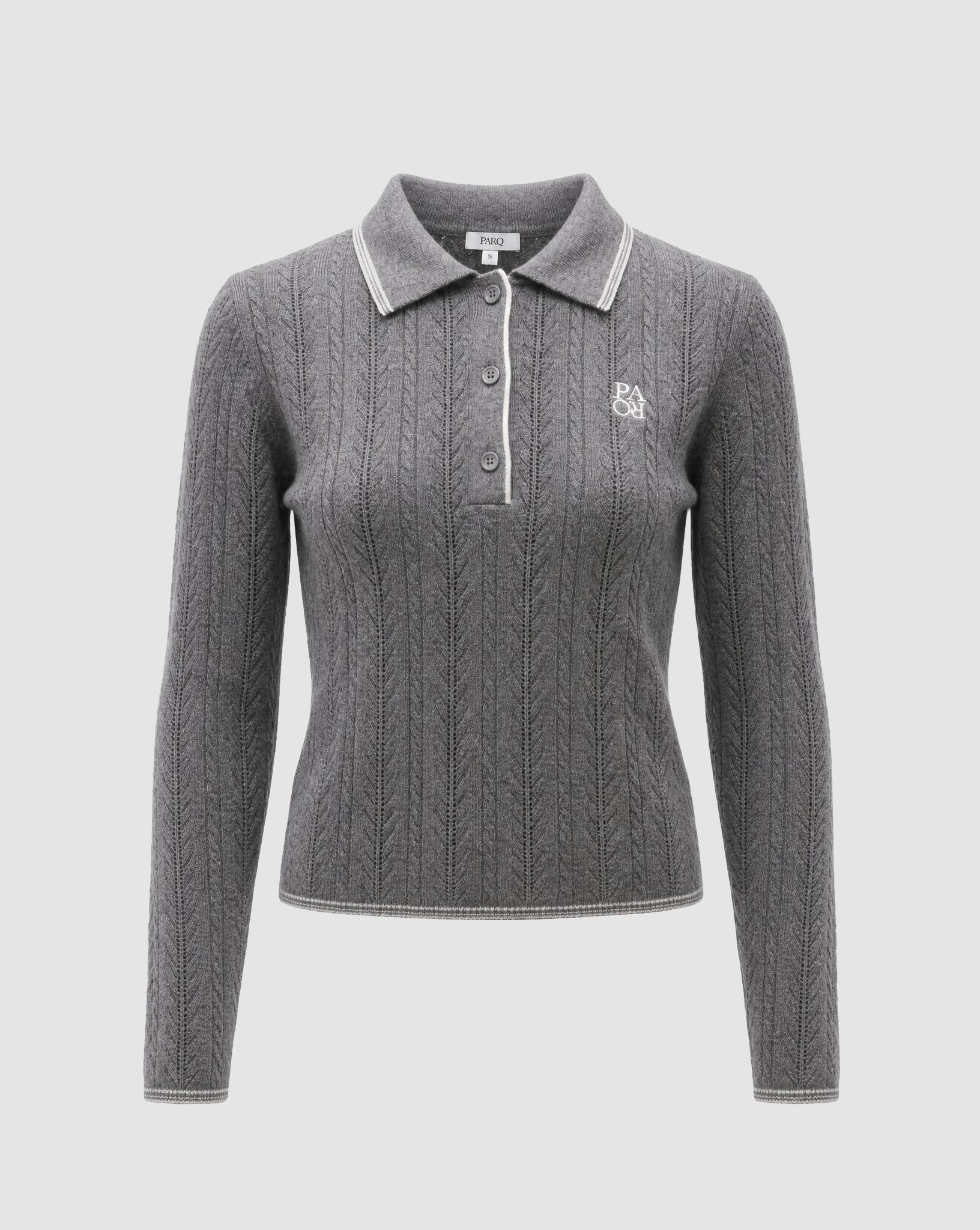 PRESTWICK KNIT POLO - GREY MARLE