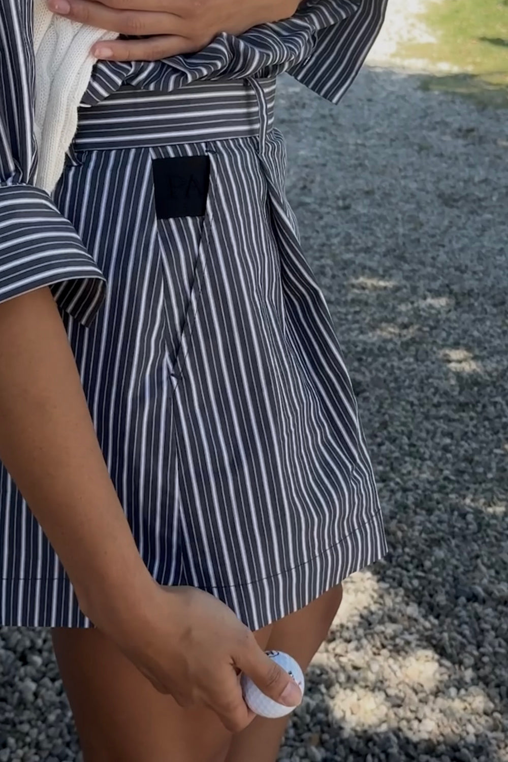 SWINLEY SKORT - NAVY STRIPE