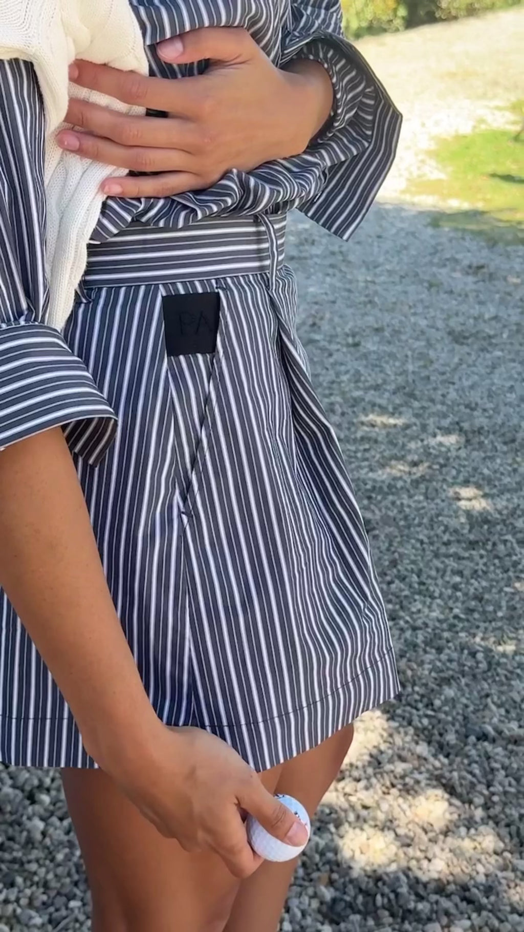 SWINLEY SKORT - NAVY STRIPE